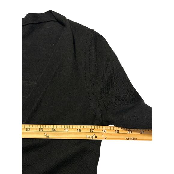 EUC Banana Republic 100% Merino Wool Longline Cardigan Black M Quiet Luxury - Picture 6 of 8